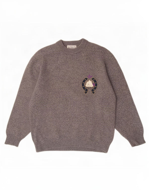 Iceberg Jersey De Cuello Redondo Para Hombre De Lana Virgen Gris Medio