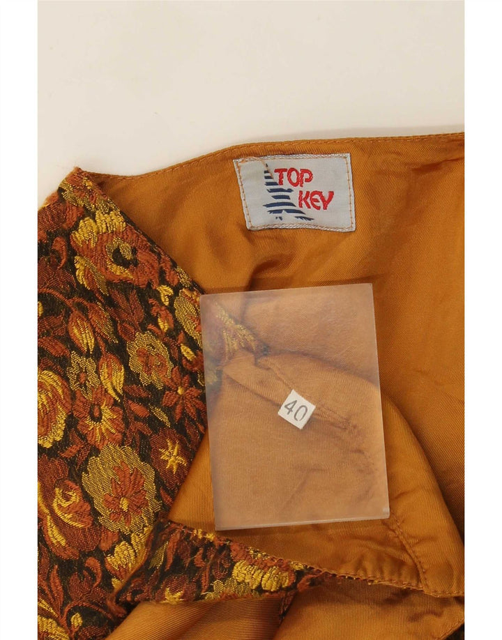 Chaleco vintage para mujer IT 40 Pequeño Marrón Floral