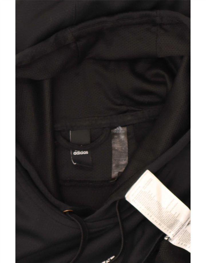 Adidas Climawarm Graphic Sudadera con capucha para hombre, tamaño grande, poliéster negro