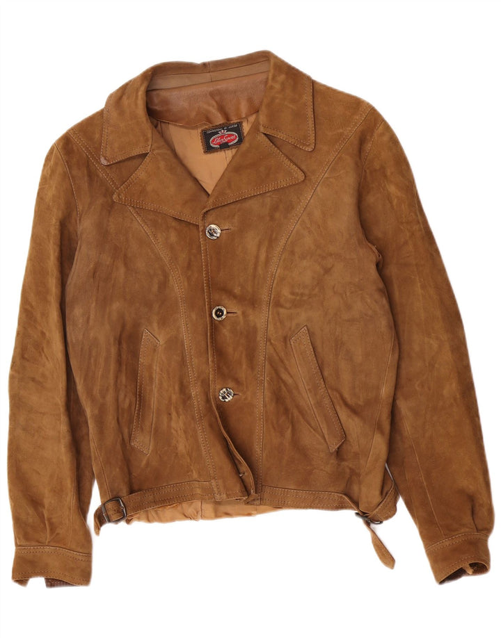 Chaqueta de ante vintage para hombre IT 48 Beige medio