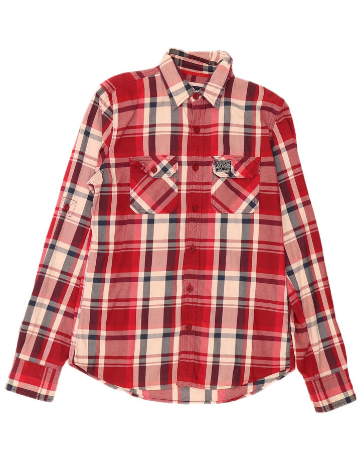 Camisa Superdry para hombre de algodón a cuadros rojos grandes