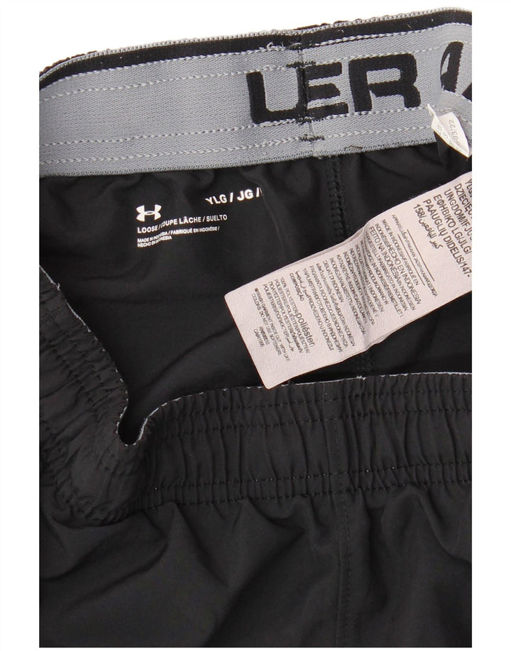 UNDER ARMOUR Pantalones cortos deportivos con gráficos para niños 11-12 años Grande Poliéster negro