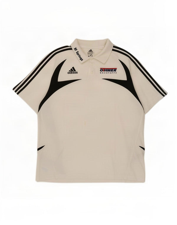 Adidas Polo gráfico para hombre UK 48/50 XL Blanco Colorblock Algodón