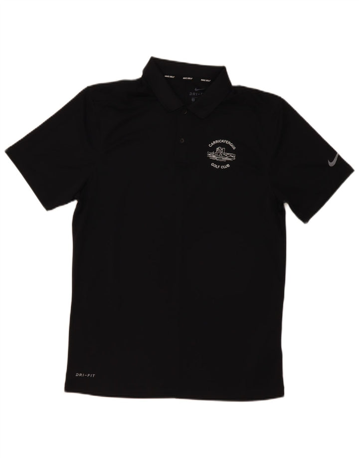 Nike Polo Dri Fit para hombre pequeño poliéster negro