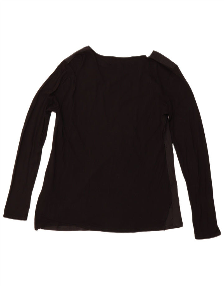 DESIGUAL Top gráfico para mujer de manga larga UK 44 Grande Viscosa floral negra