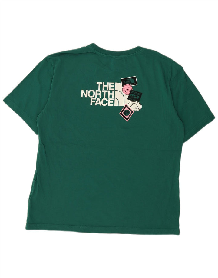 The North Face Hombre Camiseta Gráfica Top Algodón Verde Medio