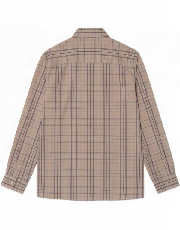 Camisa Gas Hombre Algodón Cuadros Beige Medio
