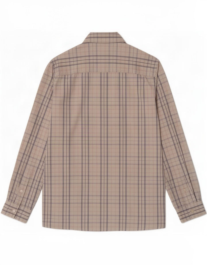 Camisa Gas Hombre Algodón Cuadros Beige Medio