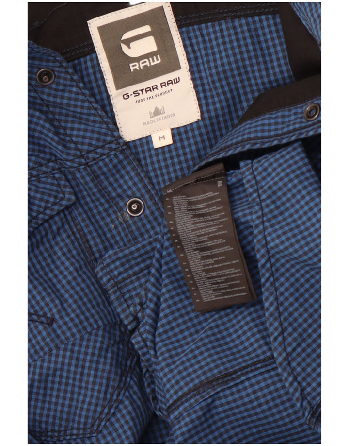 Camisa G-STAR para hombre de algodón a cuadros en azul marino mediano