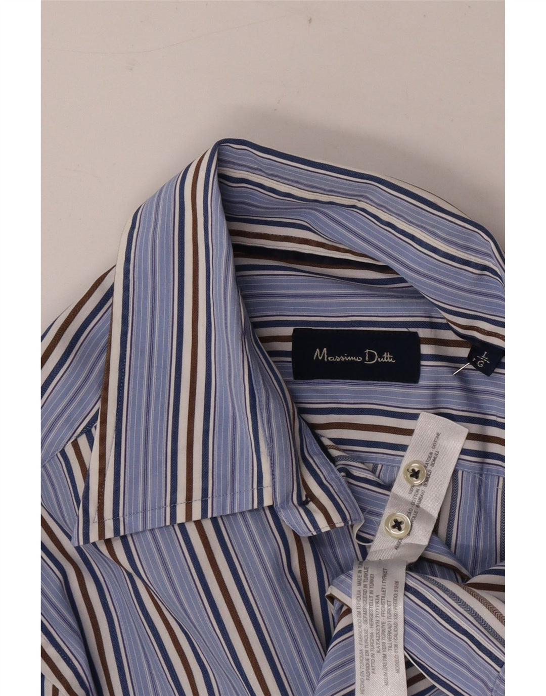 Camisa Massimo Dutti Hombre Large Algodón Rayas Azul