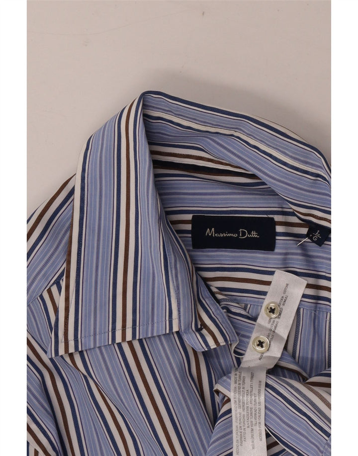 Camisa Massimo Dutti Hombre Large Algodón Rayas Azul