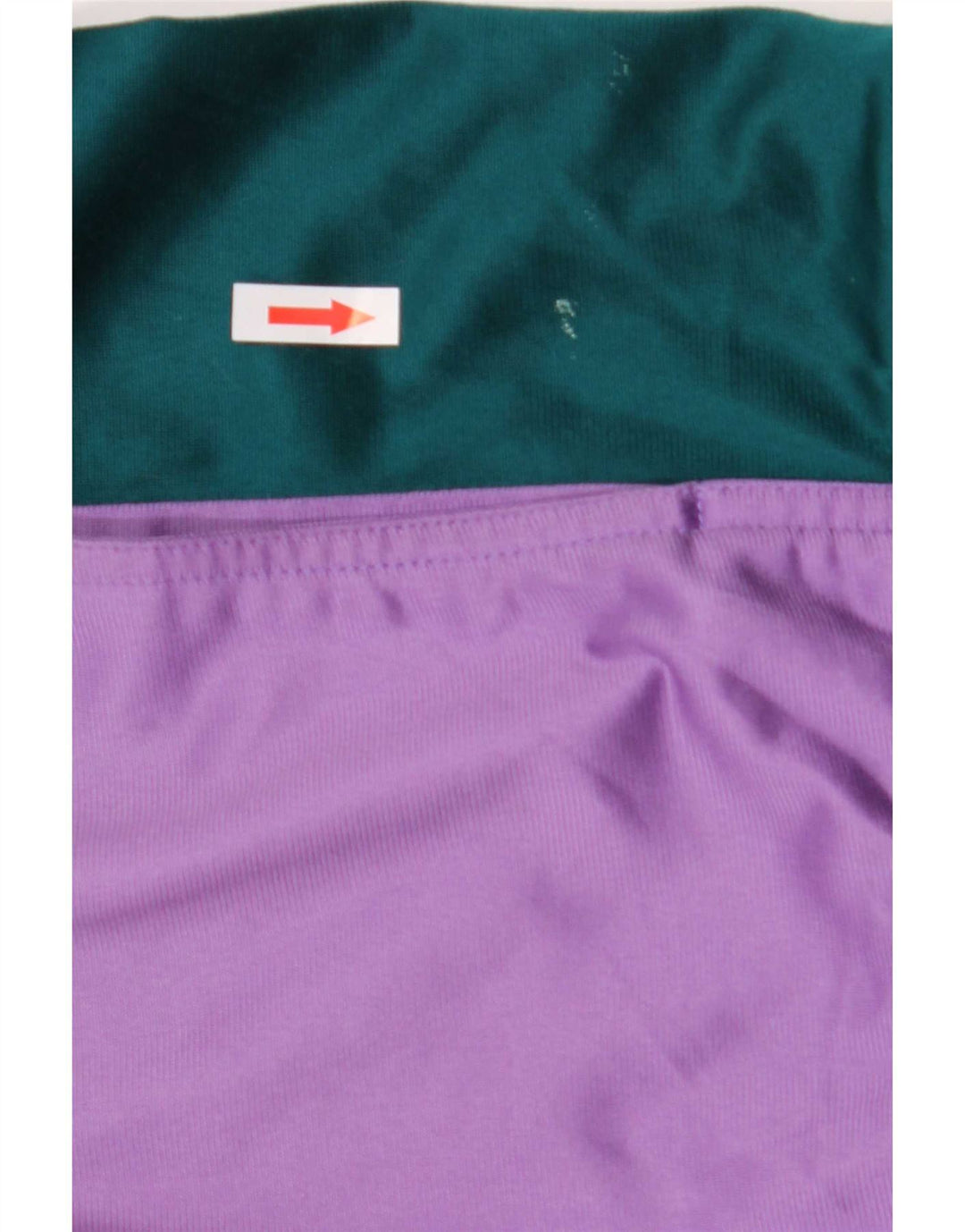 Vintage hombres chándal top chaqueta grande verde colorblock poliéster