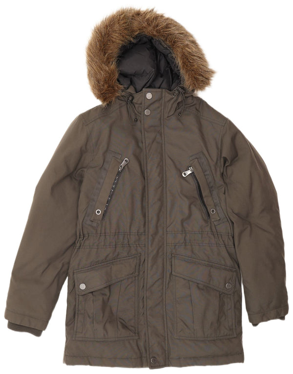 Esprit Parka con capucha para hombre, talla 38, color gris medio