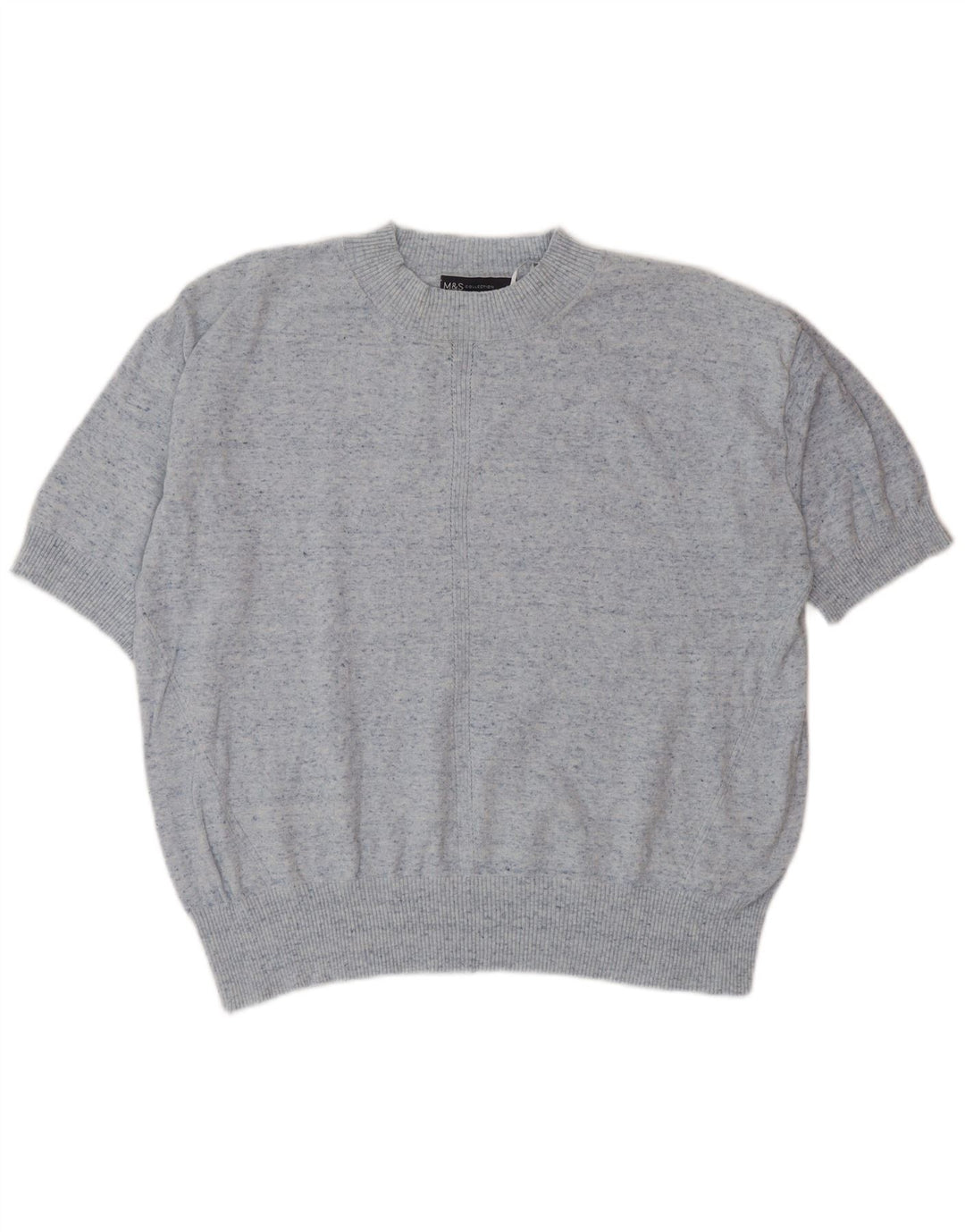 Marks & Spencer Suéter tipo jersey con cuello redondo para mujer UK 40 Medio azul moteado