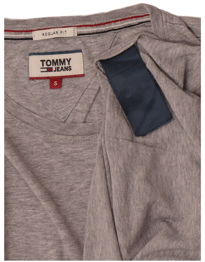 Tommy Hilfiger Camiseta Regular Fit para Hombre Top Small Gris Algodón