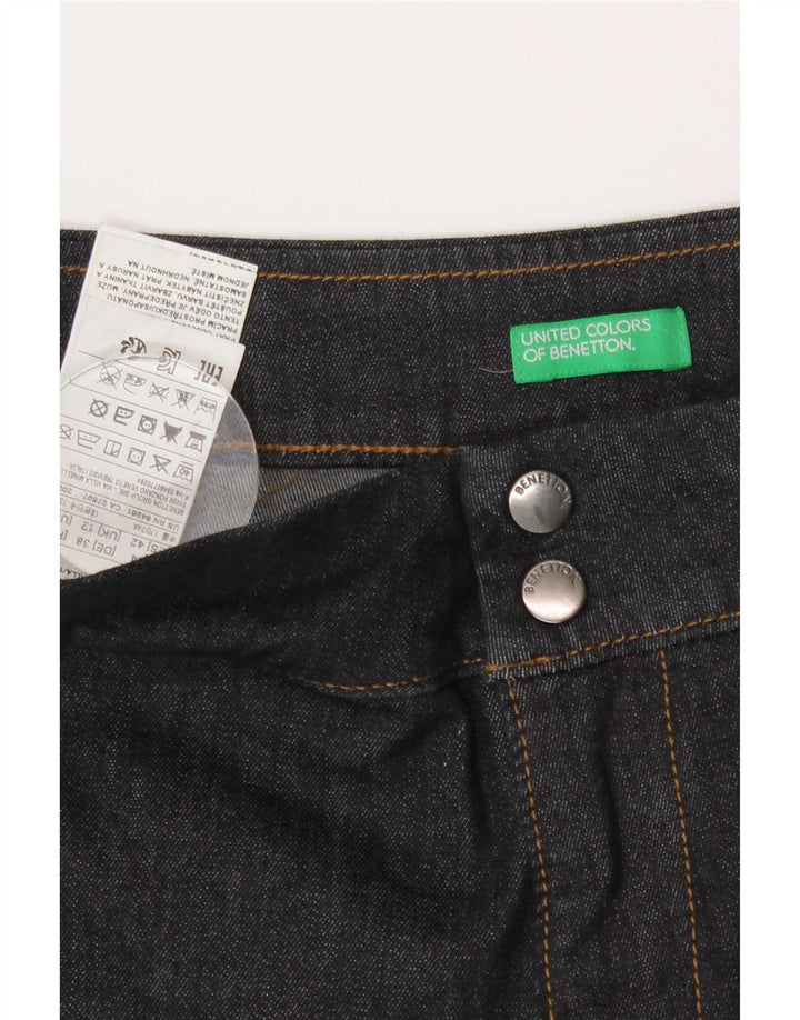 Benetton Vaqueros Bootcut Mujer UK 40 Medium W32 L34 Algodón Azul Marino