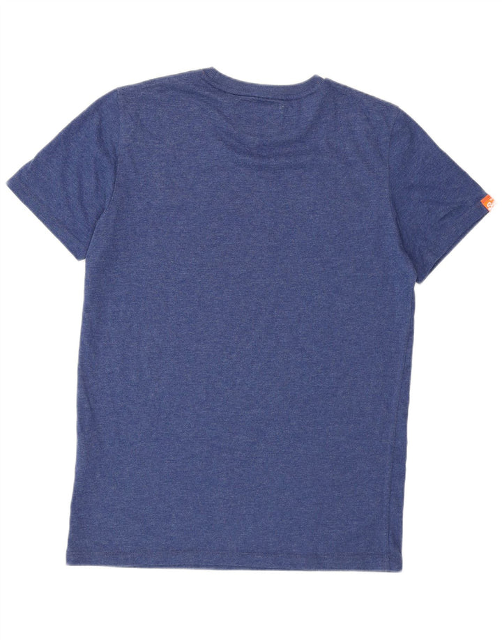 Superdry Hombre Camiseta Top Algodón Azul Medio