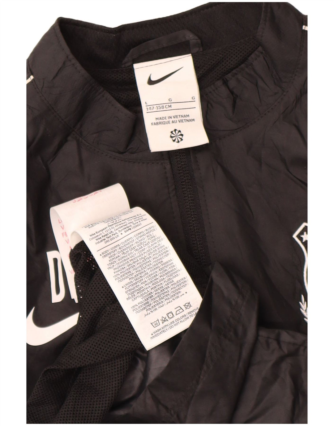 Nike Chaqueta impermeable gráfica para niños 12-13 años Grande Poliéster negro
