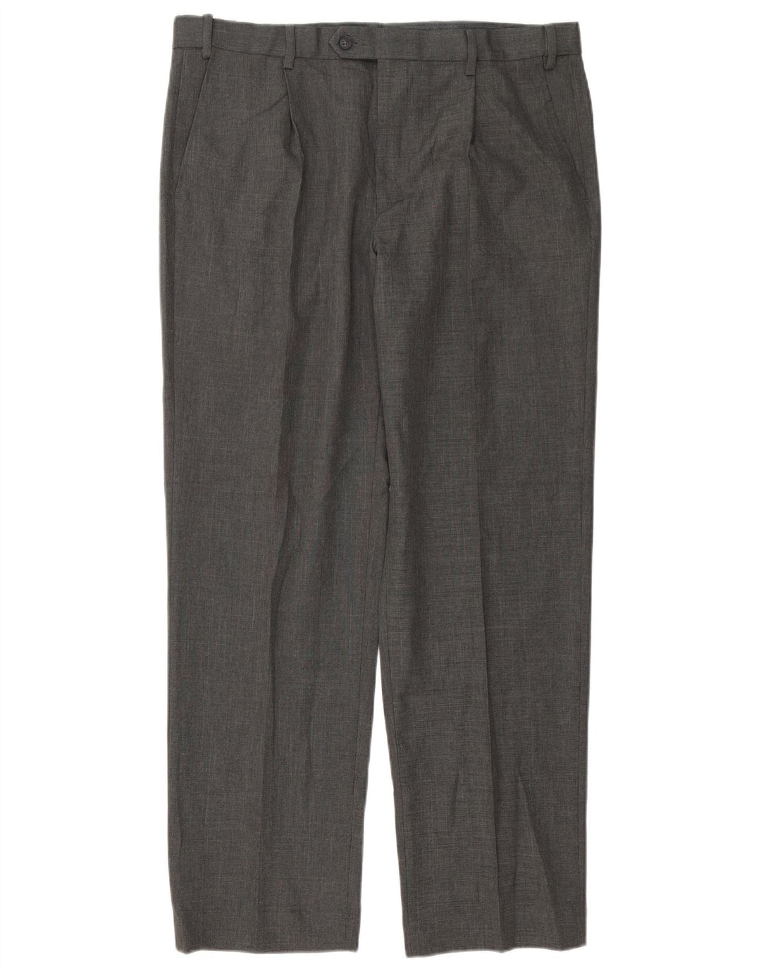 MARKS & SPENCER Pantalón de traje de corte regular para hombre W36 L31 Poliéster gris