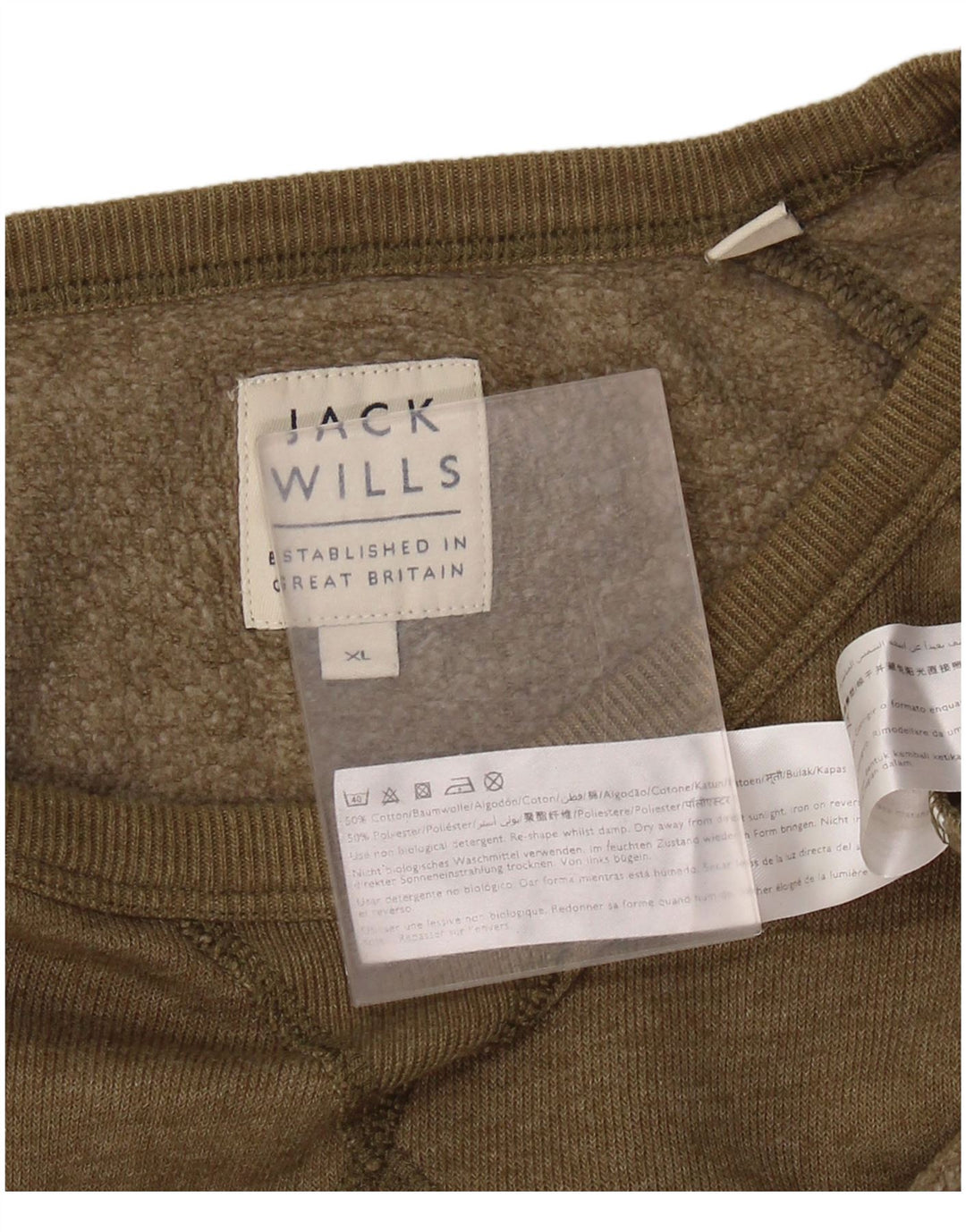 Jack Wills Hombre Sudadera Jumper XL Caqui Algodón