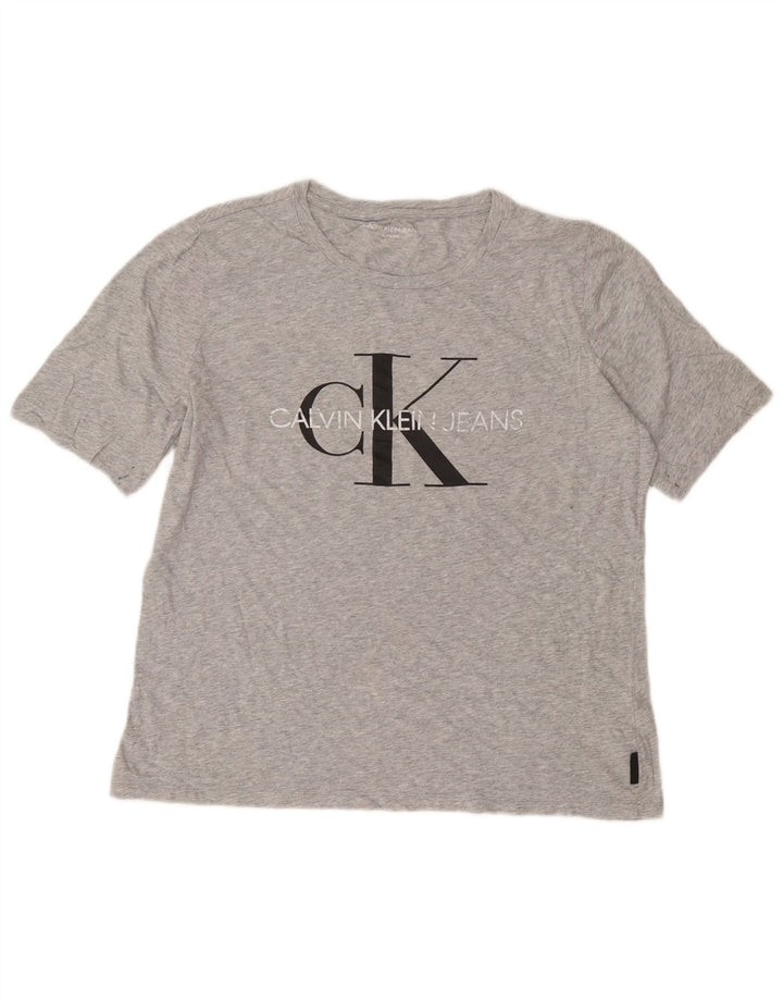 Calvin Klein Camiseta gráfica para mujer Top UK 18 XL Algodón gris
