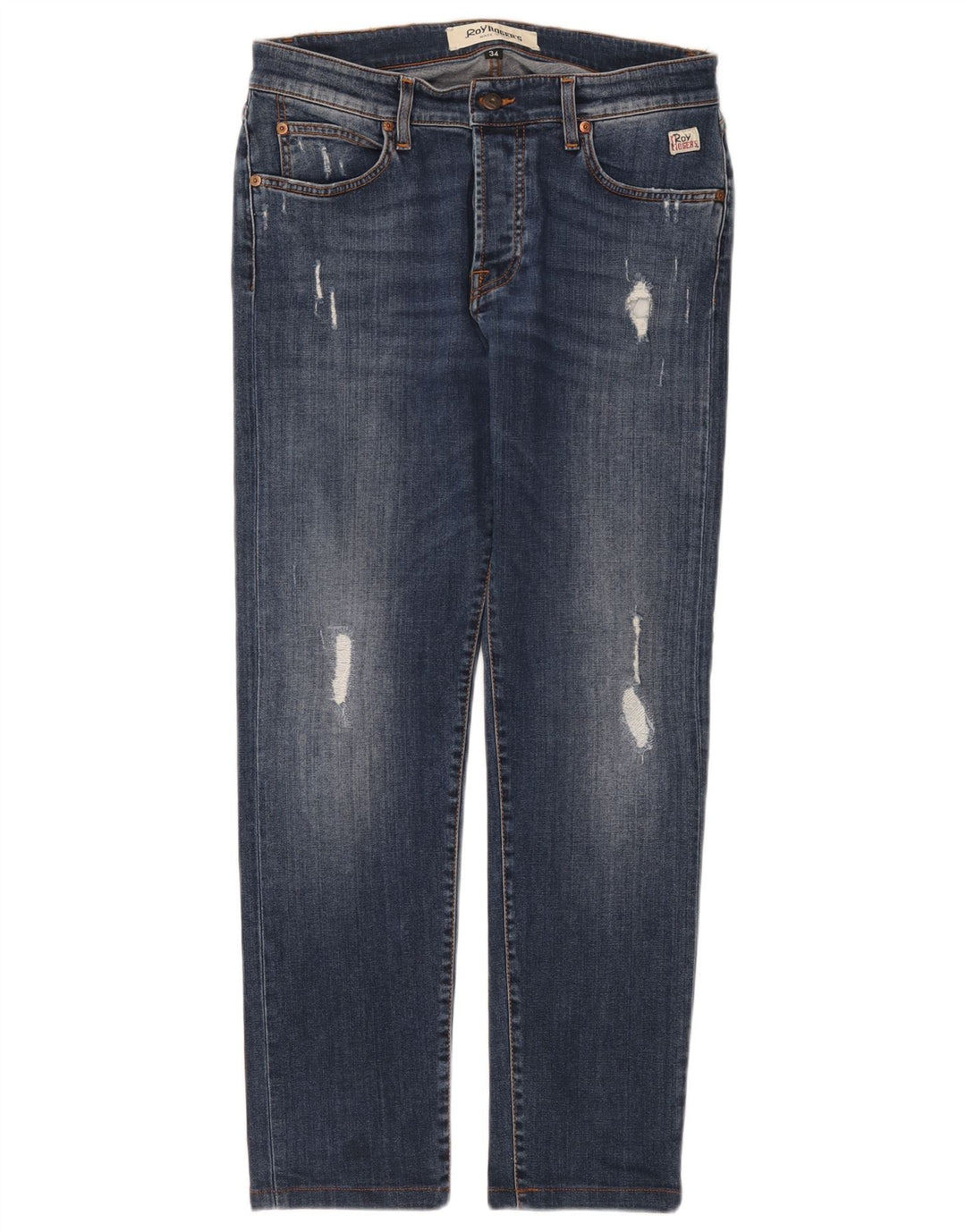Roy Rogers Vaqueros ajustados desgastados para hombre W34 L29 Algodón azul