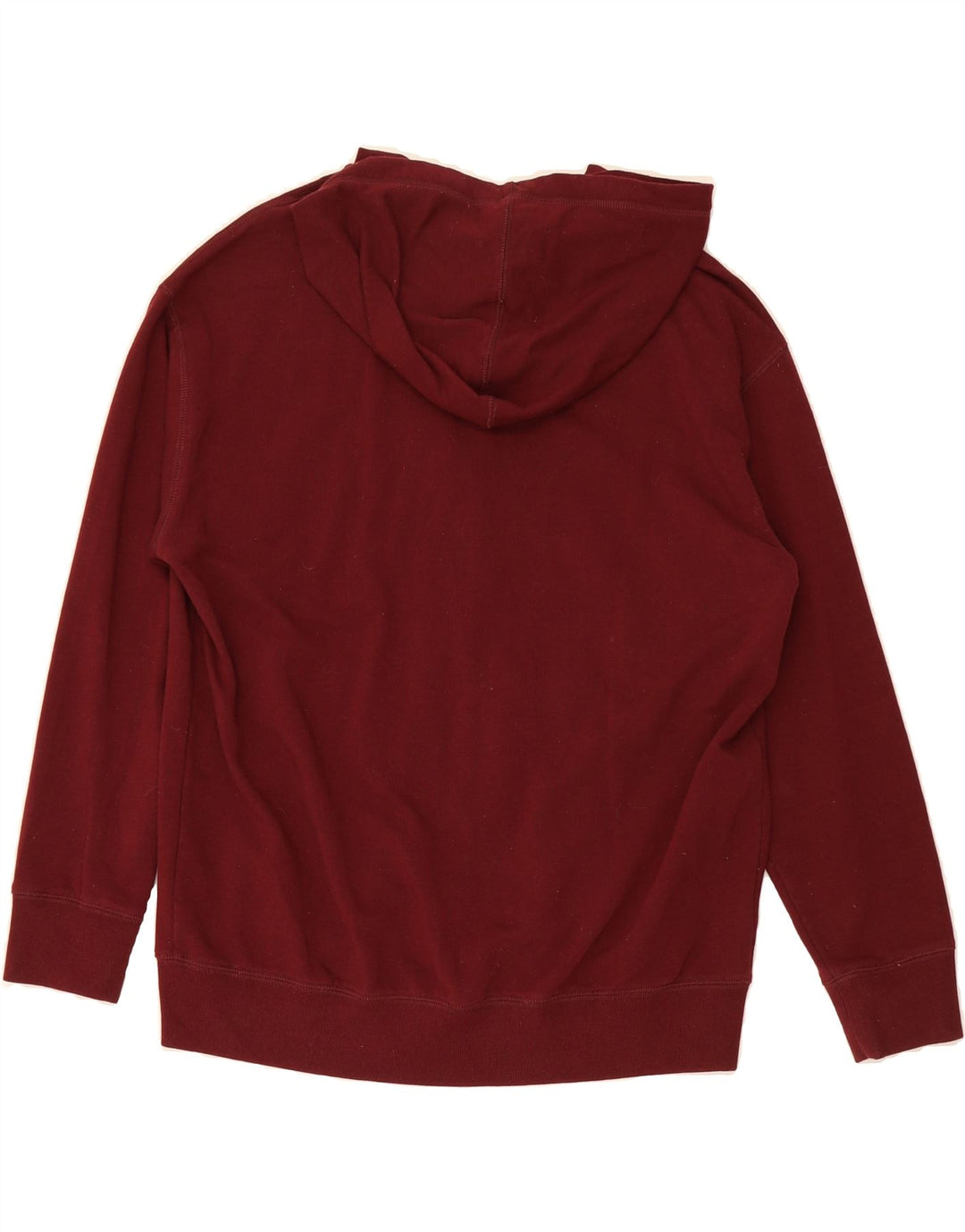 EDDIE BAUER Womens Oversized Zip Hoodie Sweater UK 14 Medium Maroon Cotton Vintage Eddie Bauer and Second-Hand Eddie Bauer from Messina Hembry 