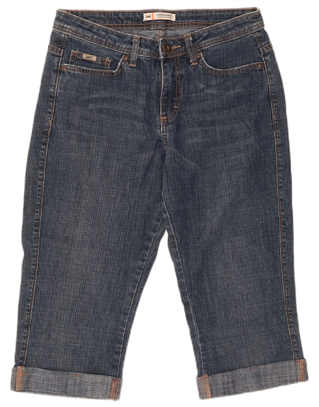 LEE Jeans Capri de Talle Medio para Mujer US 8 Mediano W29 Algodón Azul