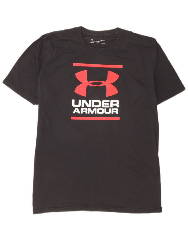 Under Armour Camiseta con gráfico Heat Gear para hombre, talla grande, algodón negro