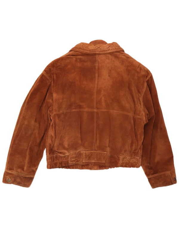 Vintage mujer ante chaqueta Reino Unido 16 marrón grande