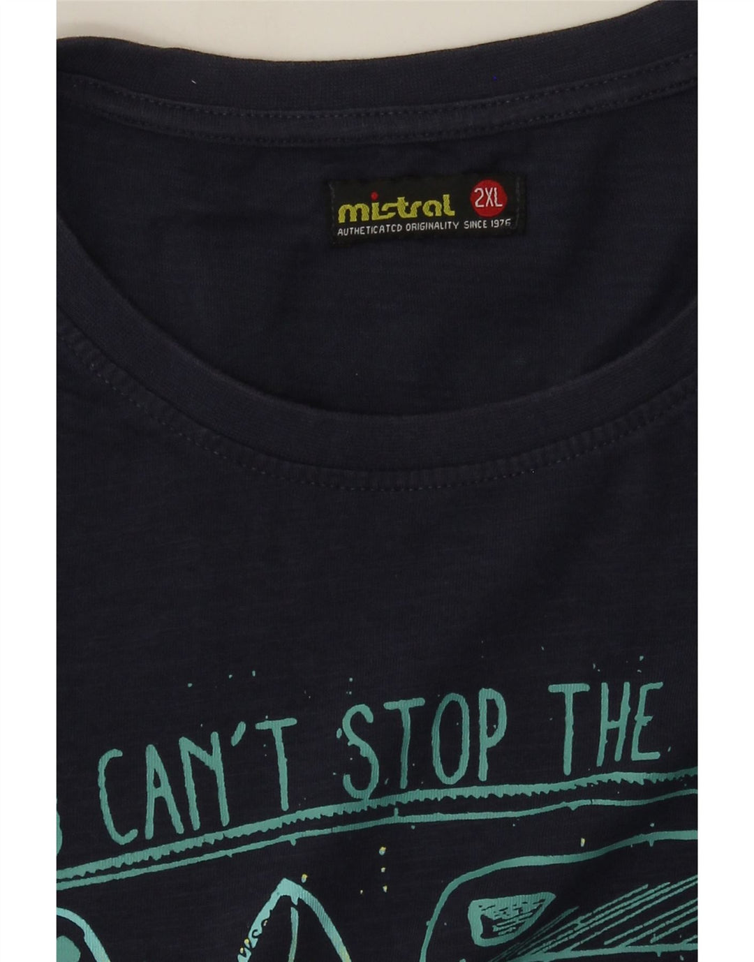 Mistral Camiseta gráfica para hombre Top 2XL Azul marino