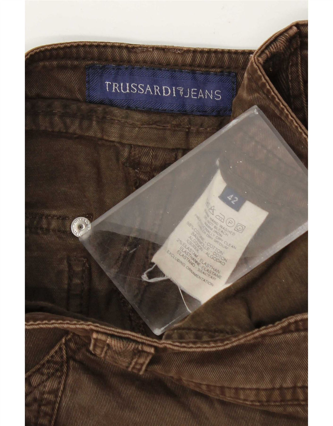 Falda Vaquera Mujer Trussardi IT 42 Medium W30 Marrón Algodón
