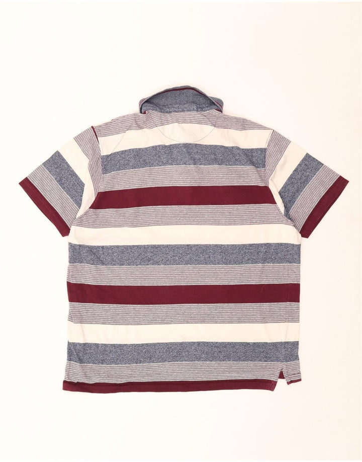 Pierre Cardin Polo de corte regular para hombre, talla grande, rayas multicolores