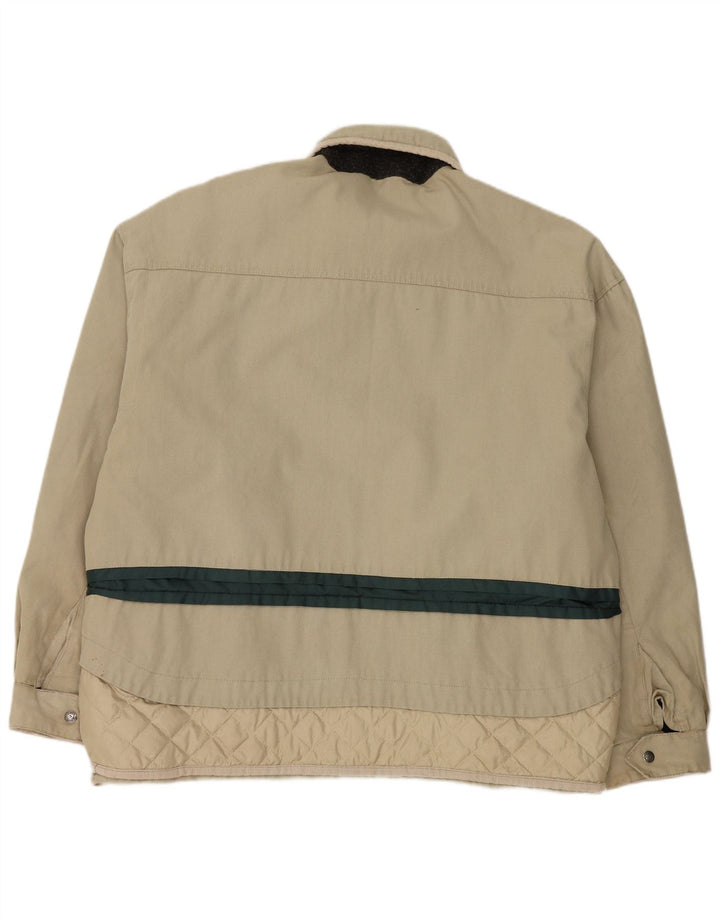 Chaqueta bomber vintage para hombre Reino Unido 42 XL Bloque de color beige
