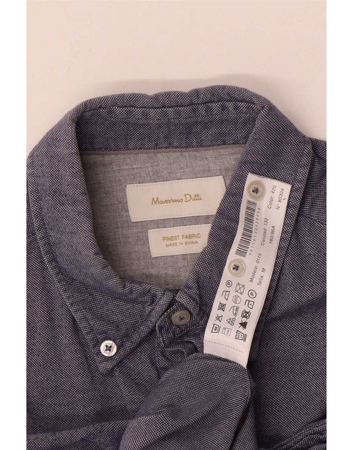 Camisa Massimo Dutti Hombre Azul Medio Algodón
