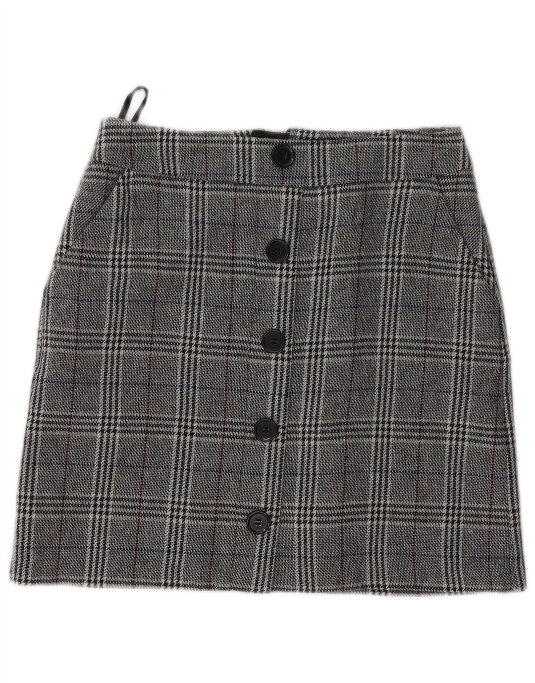 Marks & Spencer Minifalda para mujer UK 8 Small W28 Acrílico de pata de gallo gris