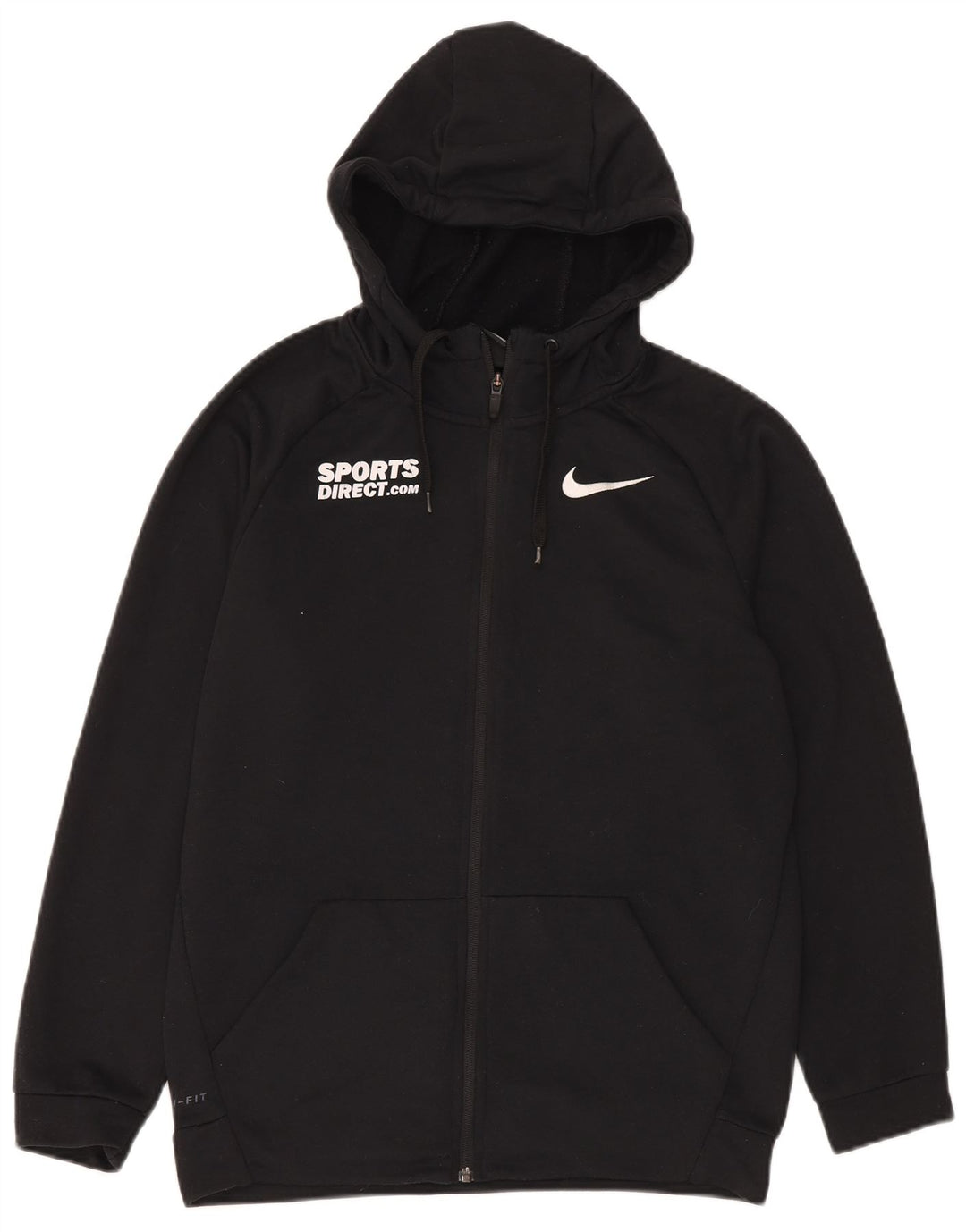 Nike Dri Fit Graphic Zip Sudadera con capucha para hombre, talla pequeña, poliéster negro