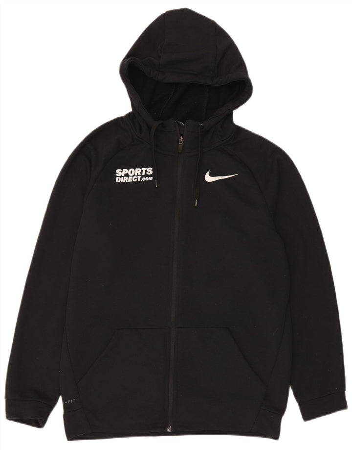 Nike Dri Fit Graphic Zip Sudadera con capucha para hombre, talla pequeña, poliéster negro