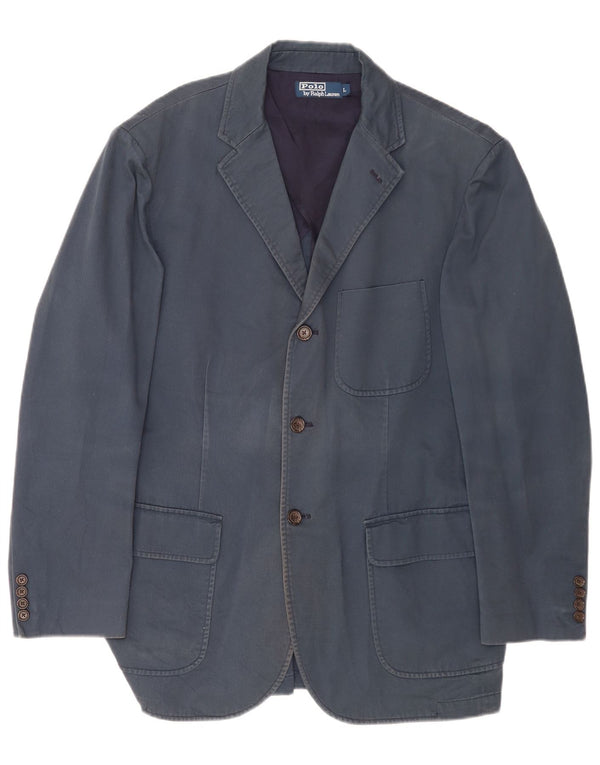 Polo Ralph Lauren Chaqueta tipo blazer de 3 botones para hombre UK 40 Grande Azul marino Algodón