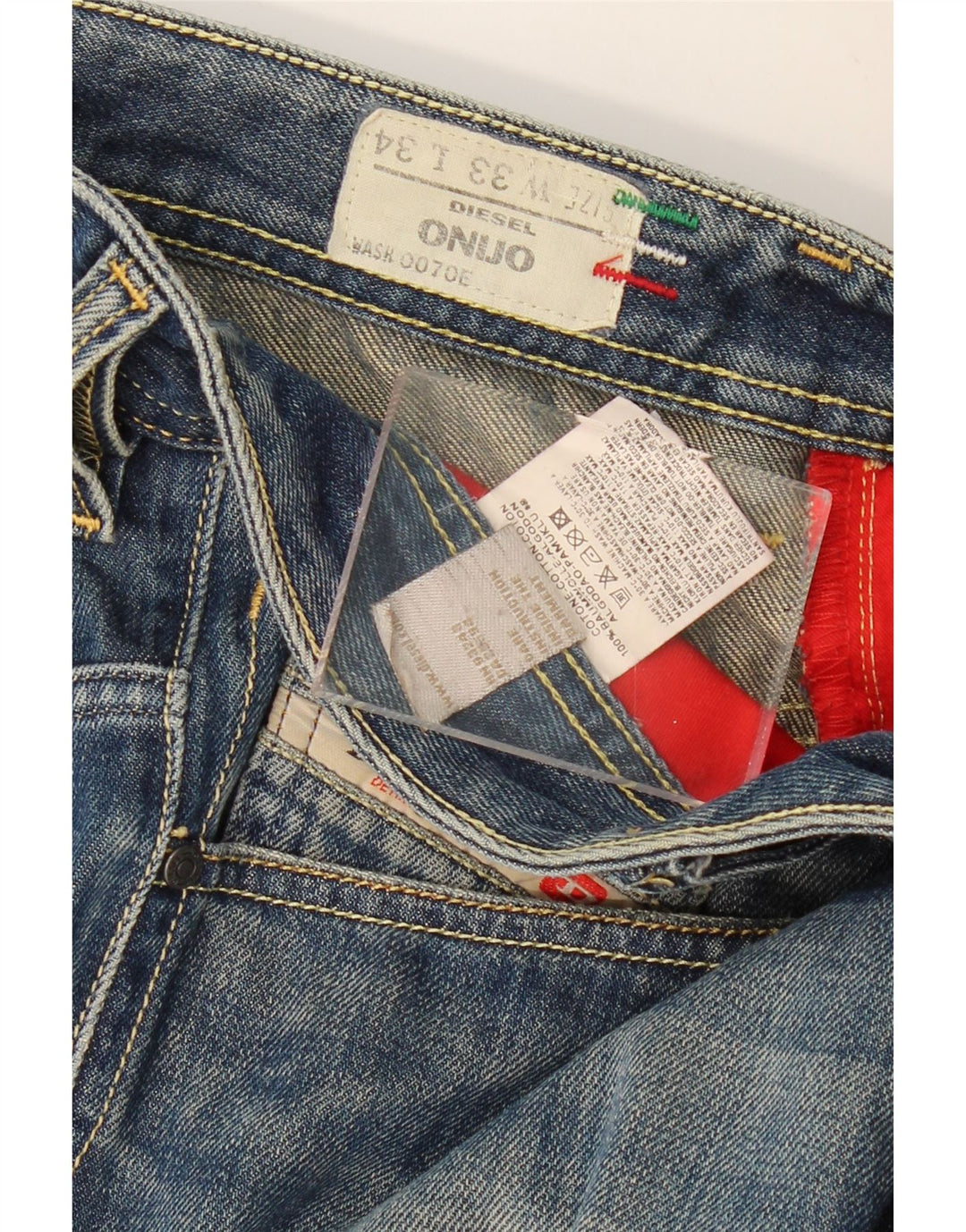 Diesel Hombre Onijo Shorts De Mezclilla W33 Algodón Azul Medio