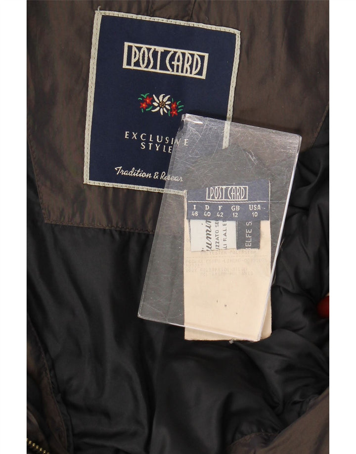 Post Card Chaqueta acolchada con capucha para mujer Reino Unido 40 Poliamida marrón medio