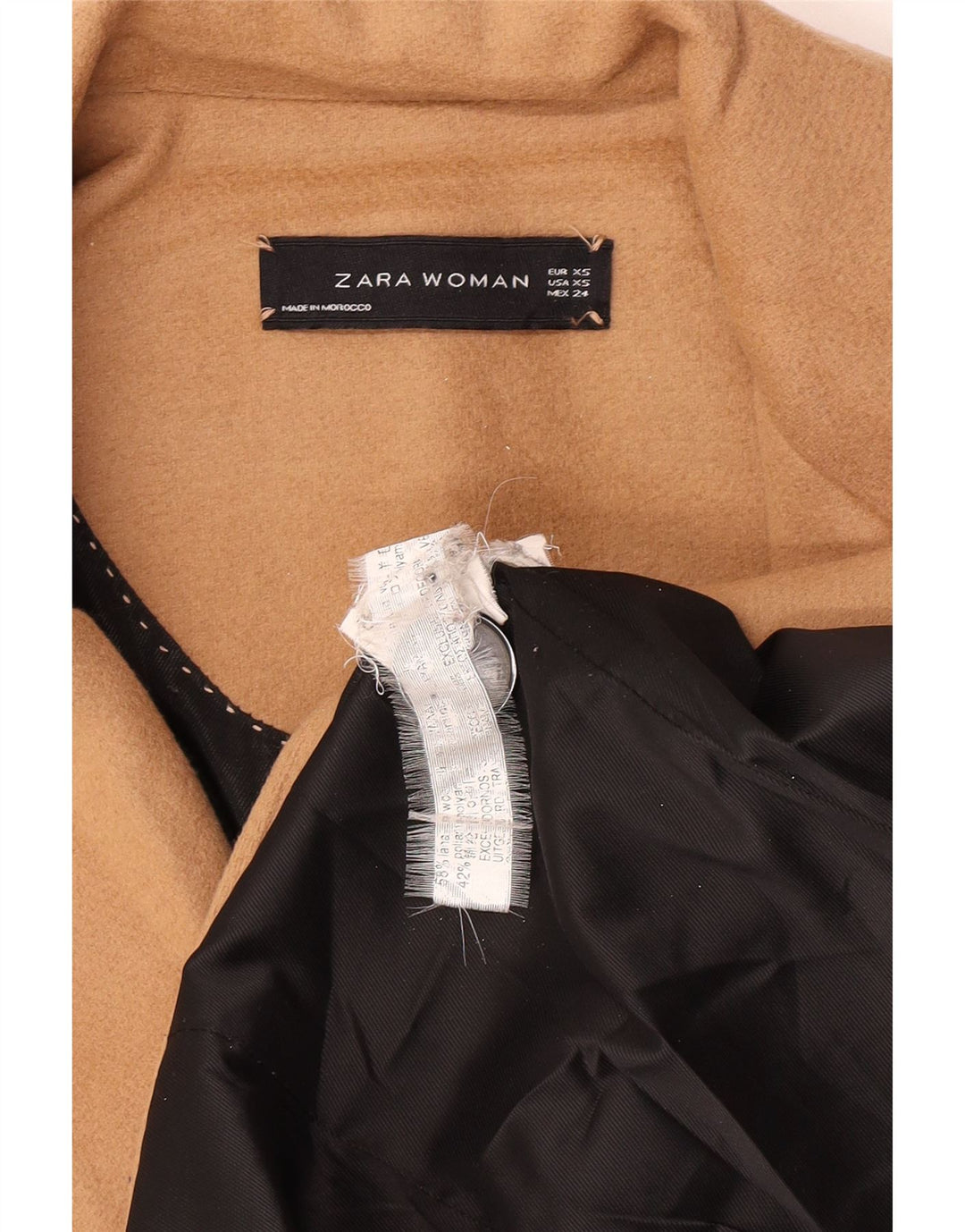 Zara Mujer Abrigo UK 6 XS Lana Beige