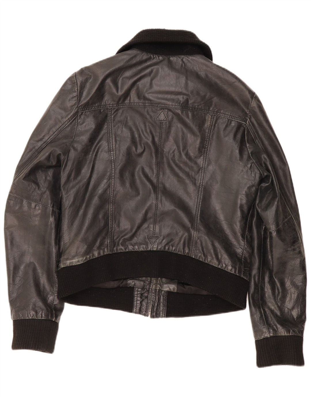 Chaqueta de cuero vintage para niños 13-14 años XL cuero negro
