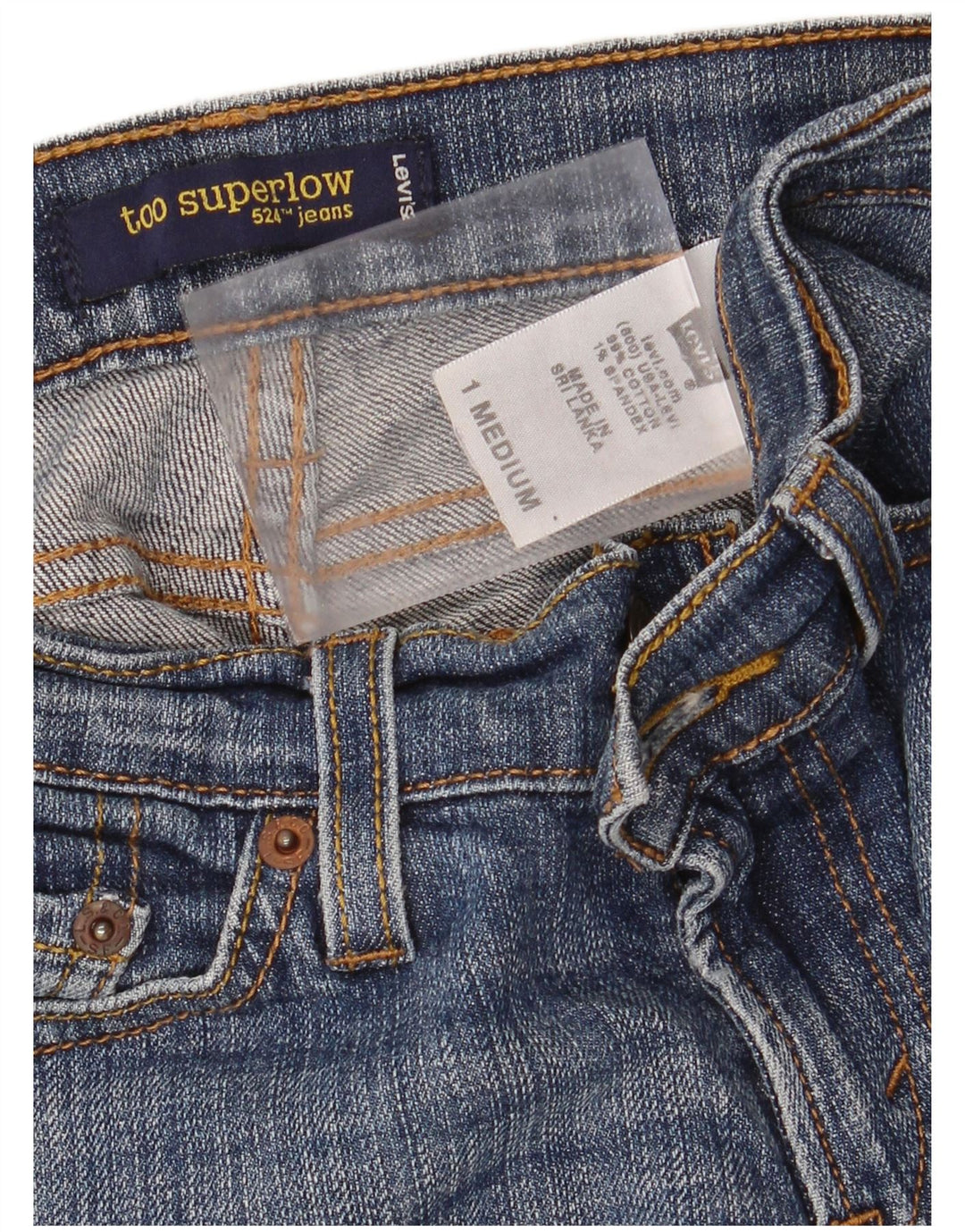 LEVI'S Jeans ajustados 524 Too Superlow para mujer US 1 XS W28 L32 Algodón azul