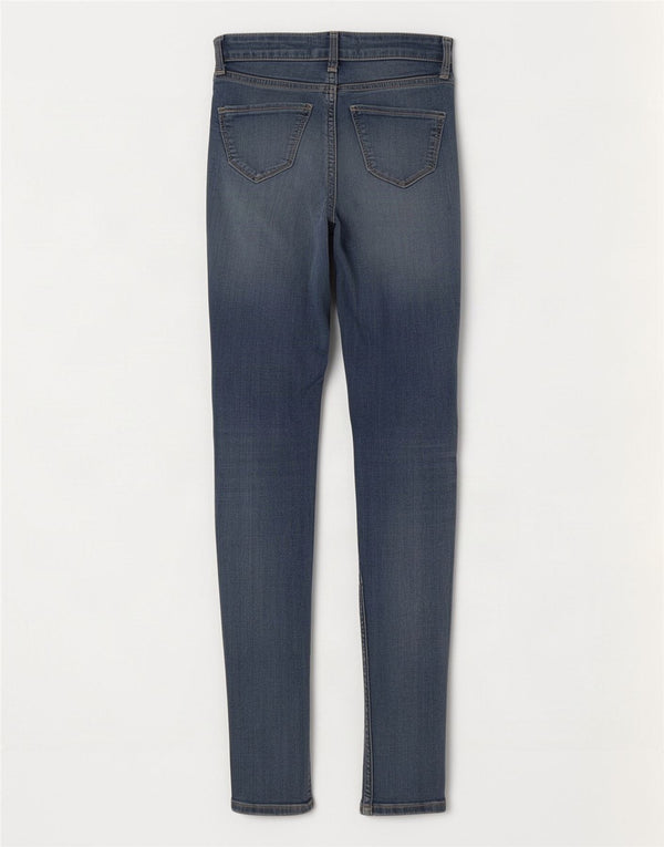 Hollister Jeans Ajustados De Talle Alto Desgastados para Mujer US 0 XS W24 L25 Azul