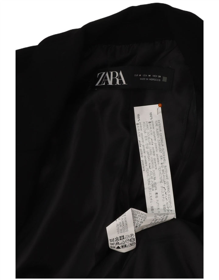ZARA Chaqueta tipo blazer abierta para mujer UK 44 Mediana Poliéster negro