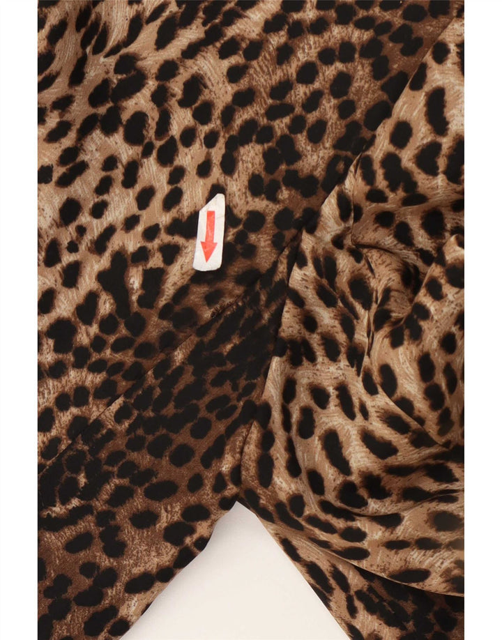 Chaqueta Blazer de 1 botón Zara para mujer UK 44 Large Marrón Animal Print Poliéster