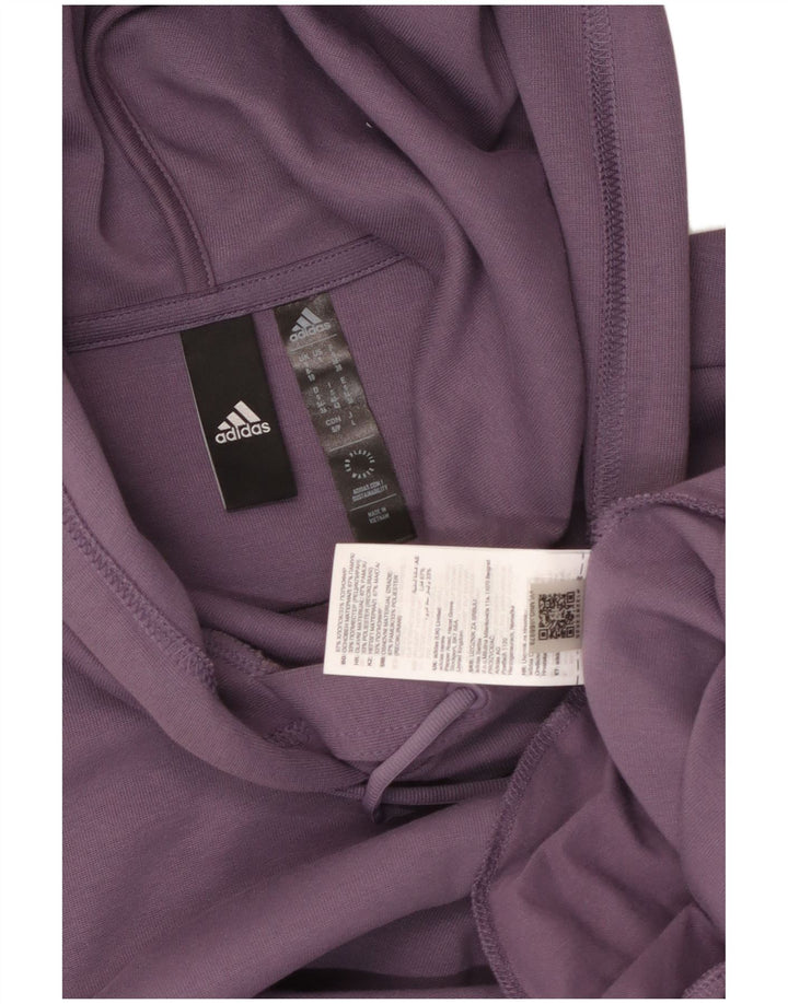 ADIDAS Womens Oversized Hoodie Jumper UK 8/10 Small Purple Cotton