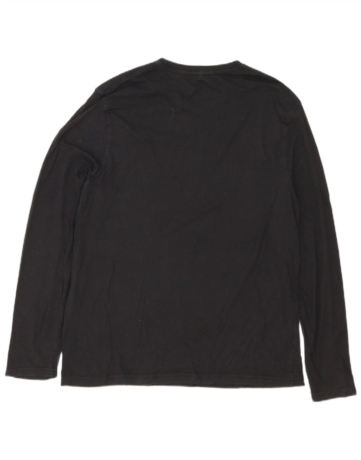 Camiseta para hombre de manga larga de algodón negro grande de Mountain Warehouse