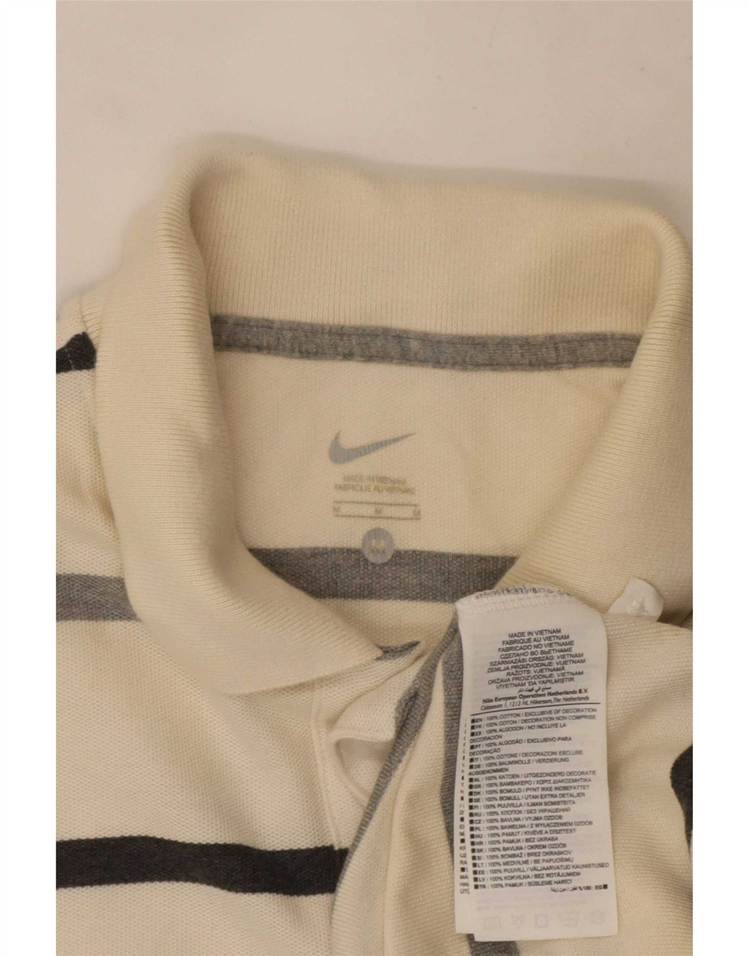 Polo Nike Hombre De Algodón A Rayas Blanco Mediano